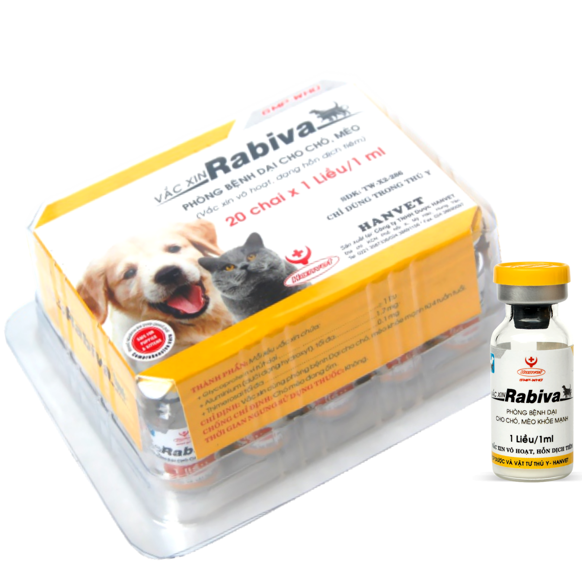 Vắc xin Dại chó mèo Rabiva